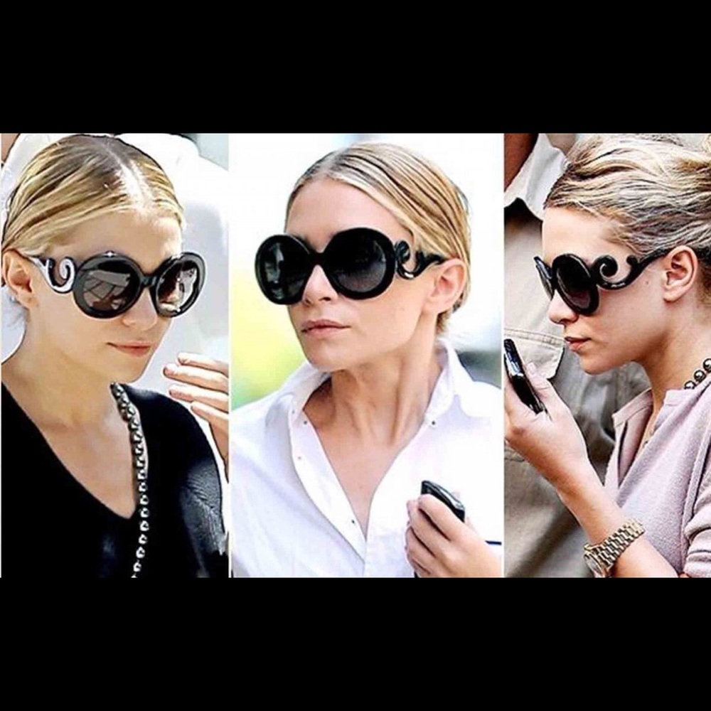 Rare Prada Minimal Baroque Two Tone Sunglasses Authentic